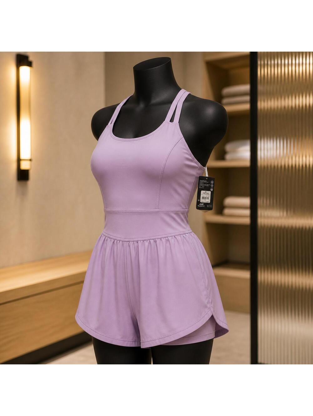Avia Active Dress Romper 4X 28W 30W Lavender Tennis Dress Built In Shorts NWT